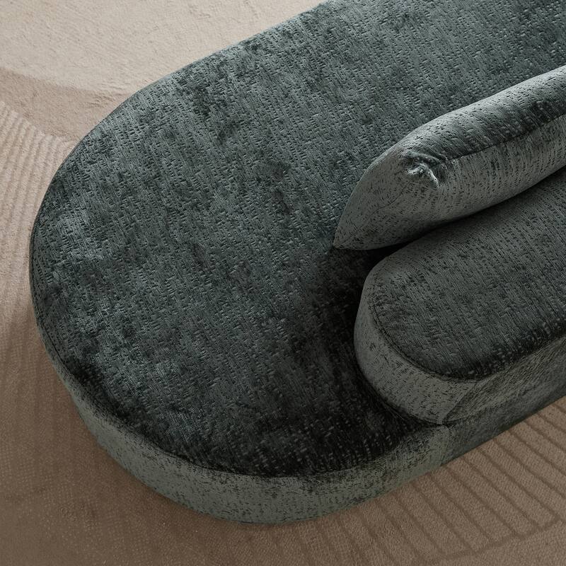 Curved Loveseat Sofa Chenille 4-Seat Cloud Couch with 4 Pillows