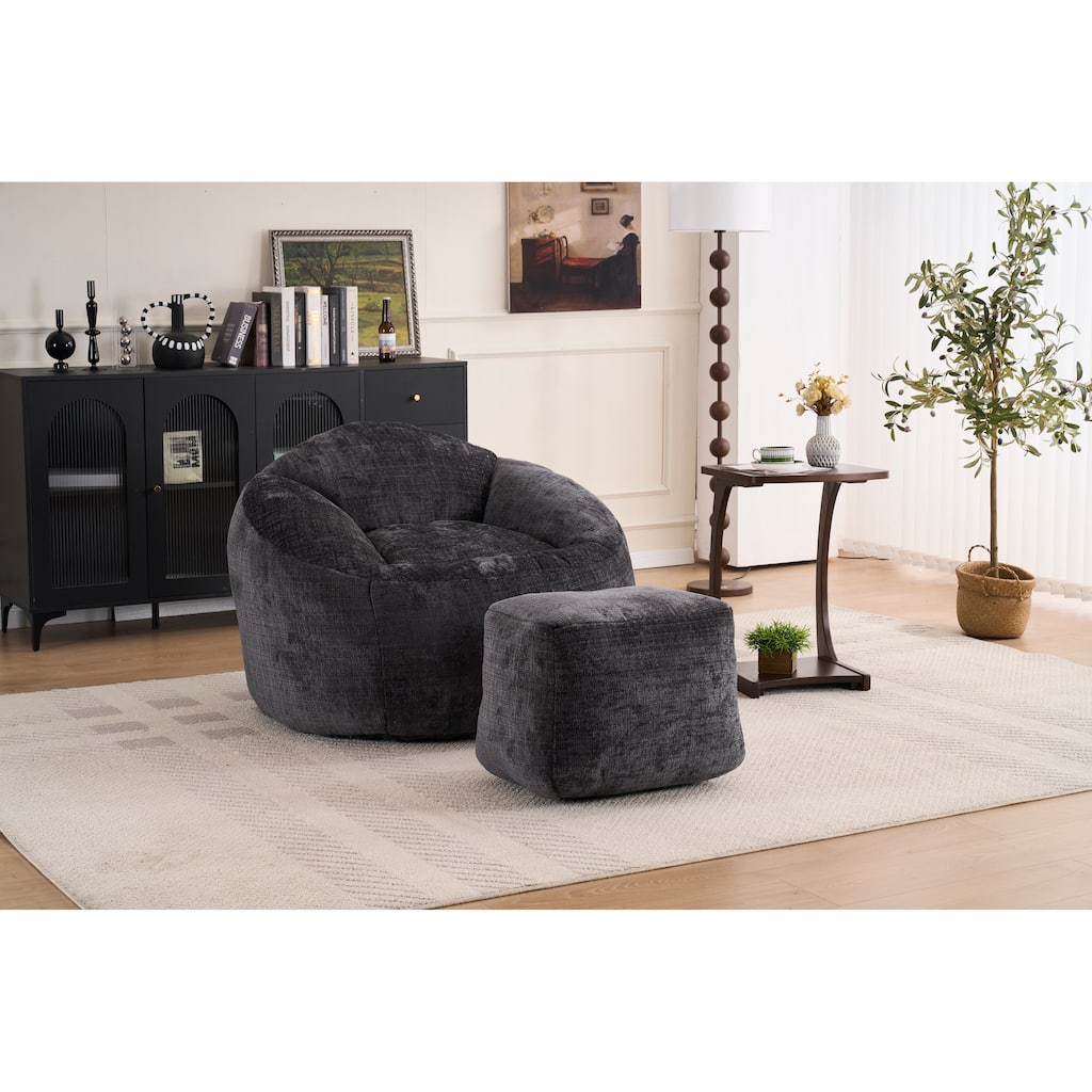 Foam Bean Bag Chairs for Adults/Teens with Filling,Bean Bag Lazy Sofa with Ultra Soft Chenille Cover, Bean Bag,Indoor &
