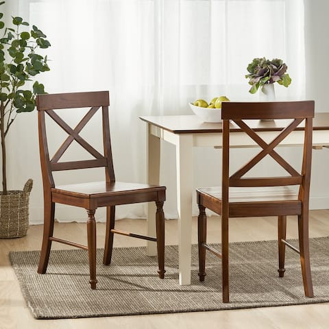 Rovie Acacia Wood Dining Chair (Set of 2) by Christopher Knight Home