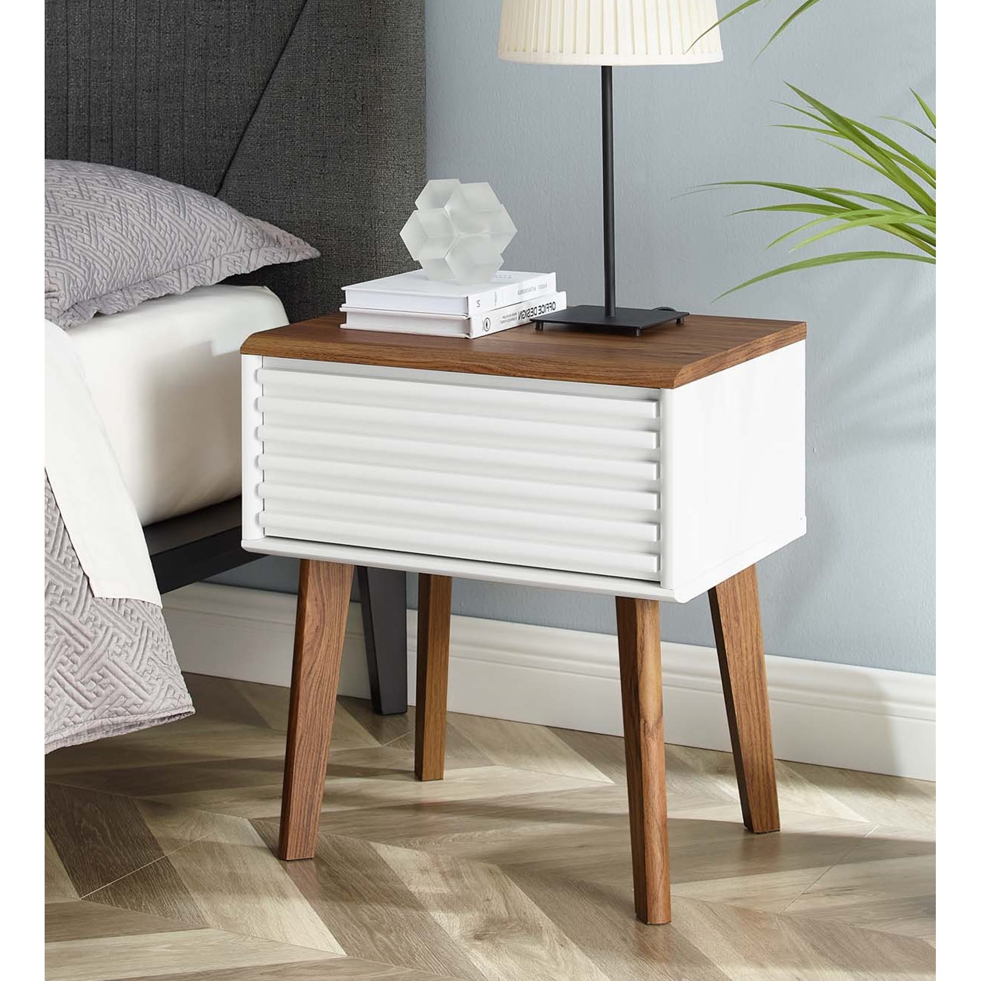 Light wood online mid century nightstand