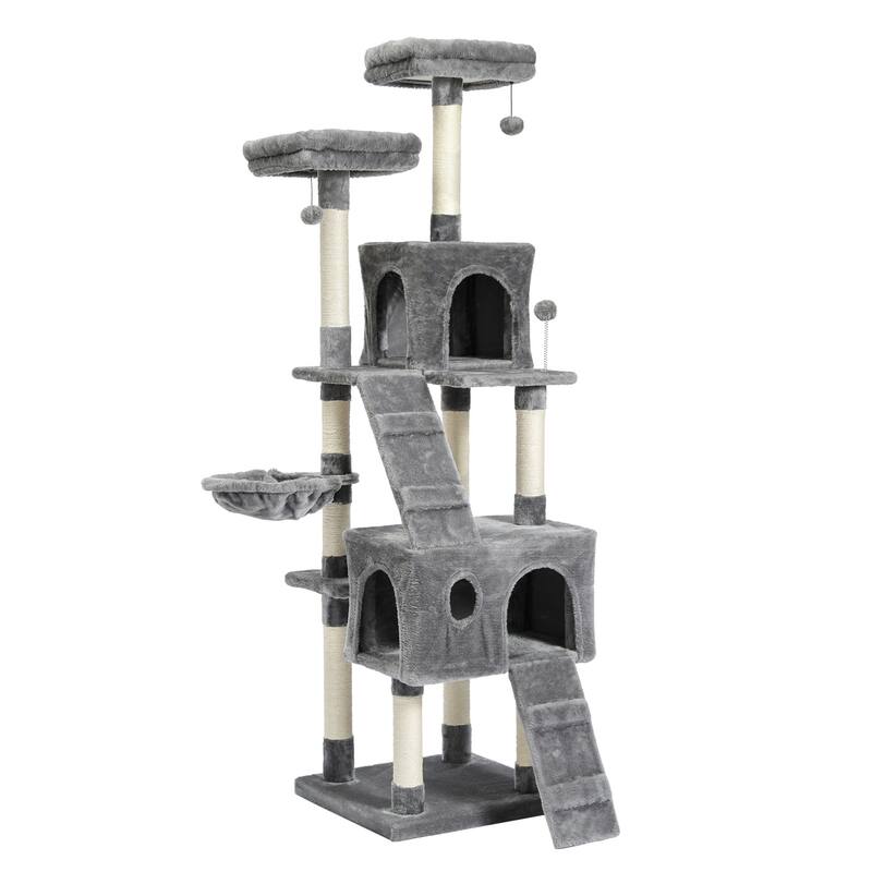 Cat Tree,Cat Tower with 2 Condos and 2 Perches, Kitty Climber Tower Furniture