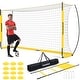 preview thumbnail 1 of 15, 12x6ft Portable Haokelball Soccer Goal with 12 Cones, Agility Ladder, and Carry Bag for Backyard