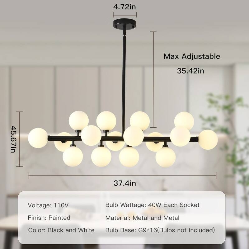 16 Light Modern Sputnik Chandelier Kitchen island Pendant Lights island