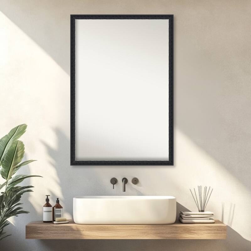 Bethany Non-Beveled Wood Framed Bathroom Vanity Wall Mirror