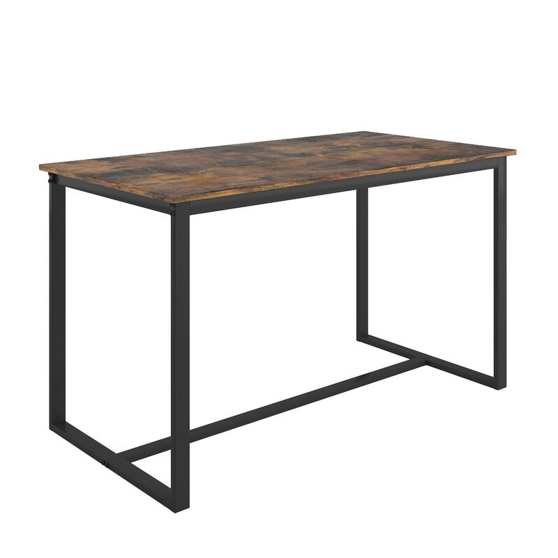 Modern 5-Piece Dining Set with Rectangular Solid Structure Table & 4 Ladder Back Chairs