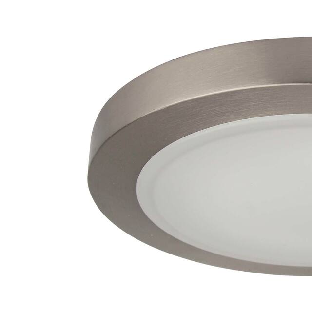 1 - Light 9.5" Simple Circle LED Flush Mount - Brushed Nickel