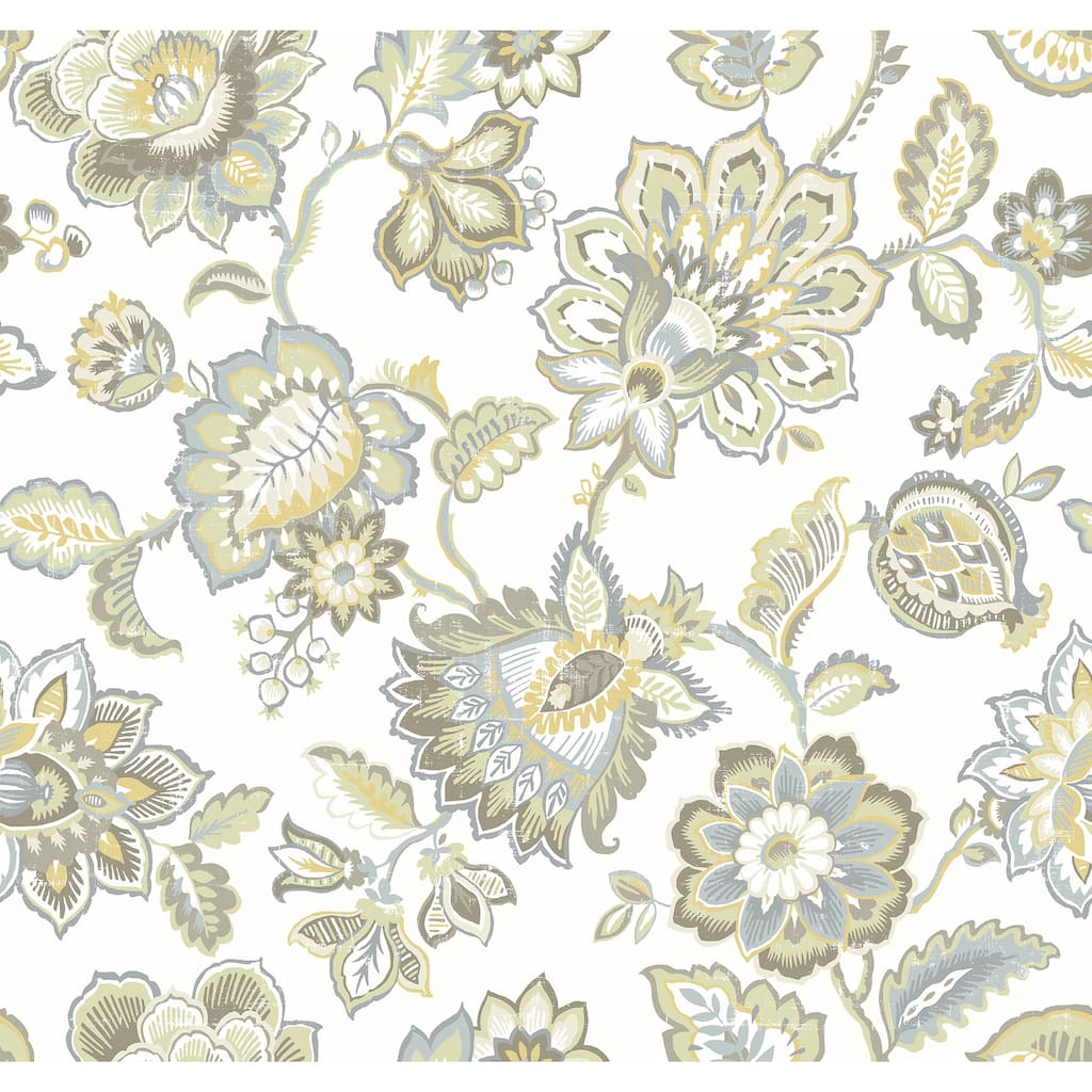 A-Street Prints Corona Mustard Jacobean Wallpaper