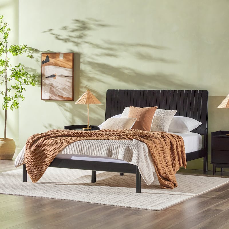 Middlebrook Designs Slatted Headboard Modern Queen Bed