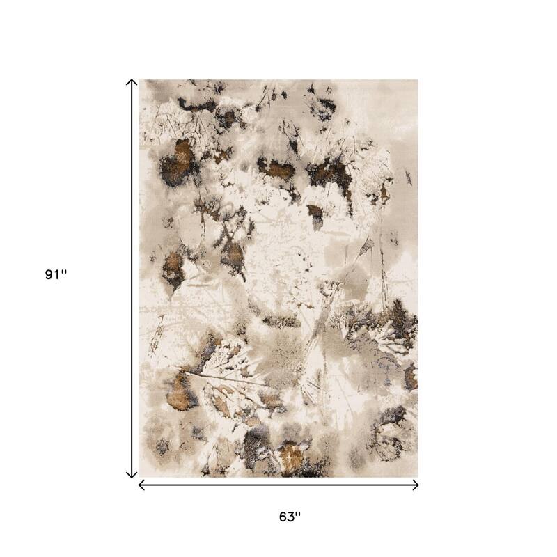 HomeRoots Abstract Modern Rectangle Area Rug - 5' X 8'