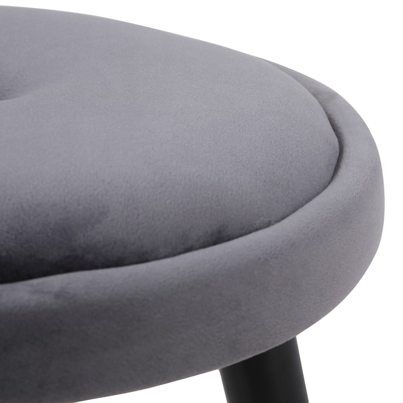 Cavalier Counter Stool Black Wood Green Velvet Upholstery - Set of 2 - 15.25"Lx15.25"Wx26"H