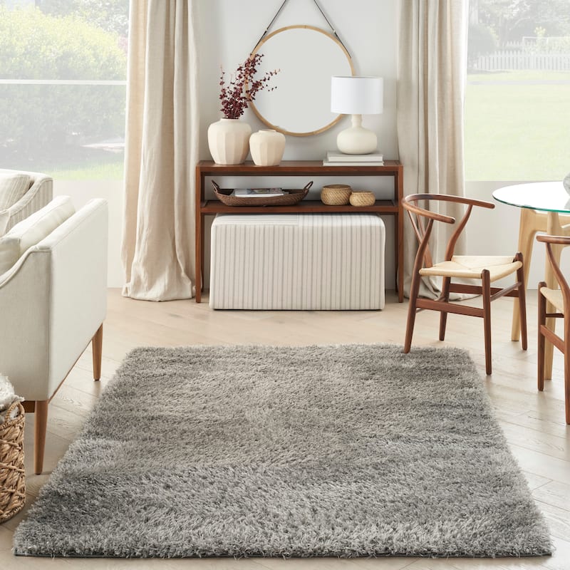 Nourison Lush Shag Contemporary Solid Shag Area Rug