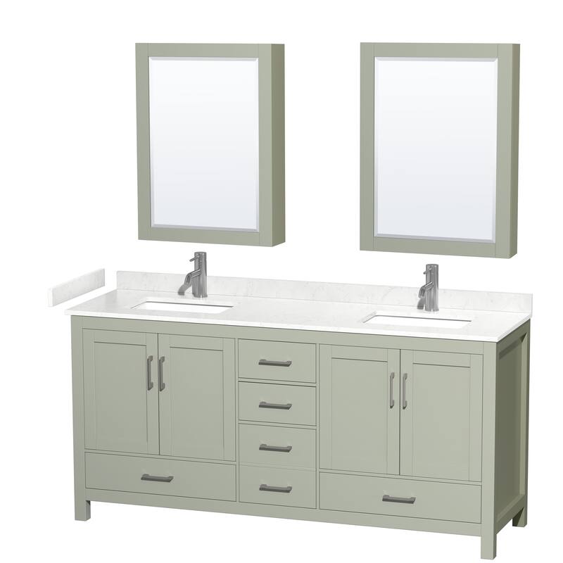 Sheffield Double Bathroom Vanity Set, Cultured Top, Medicine Cabinets