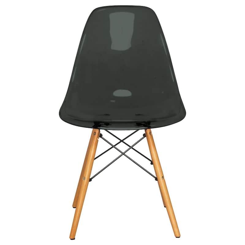 Cresco Acrylic Accent Banquet Side Dining Chair in Solid Beech Wood Legs for Indoor Outdoor Home Office Living Room & Kitchen
