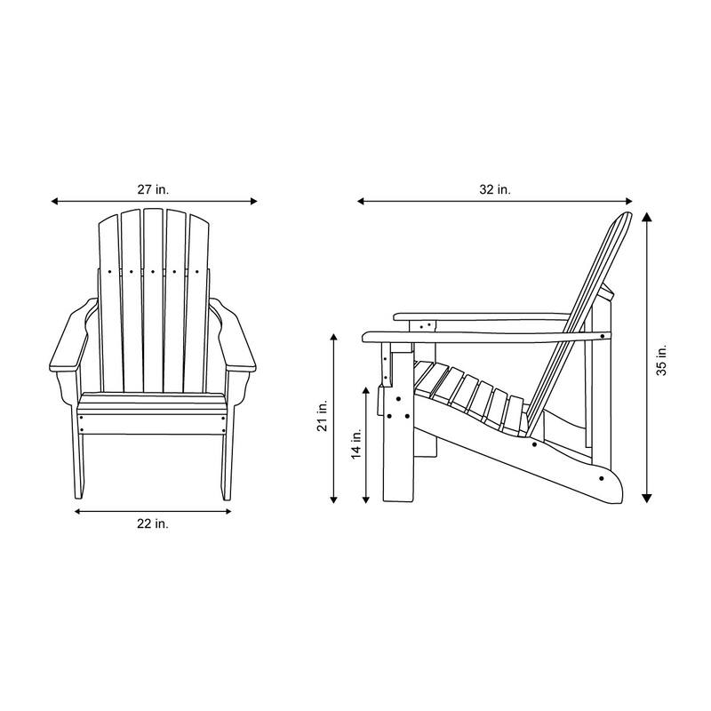 Laguna Hydro-Tex Outdoor Patio Adirondack Wood Chair