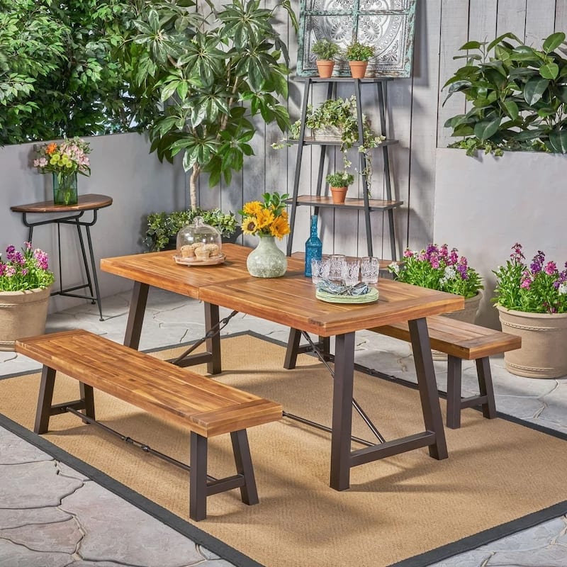 3-Piece Outdoor Patio Picnic Dining Set
