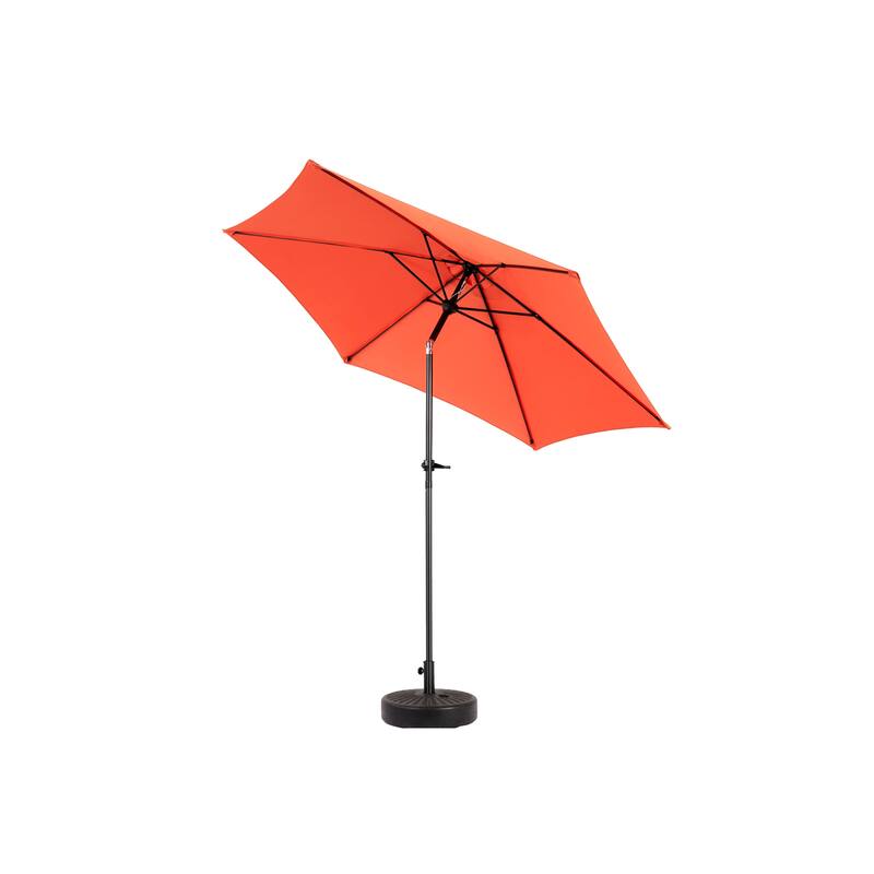 9FT Outdoor Patio Umbrella Table Umbrella with Push Button Tilt and Crank, Market Umbrella 6 Sturdy Ribs (Base Not Included)