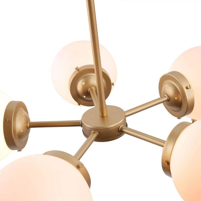 Siya Modern 5-light Frosted Glass Wheel Chandelier for Kitchen Island Bedroom - D24"x H6"