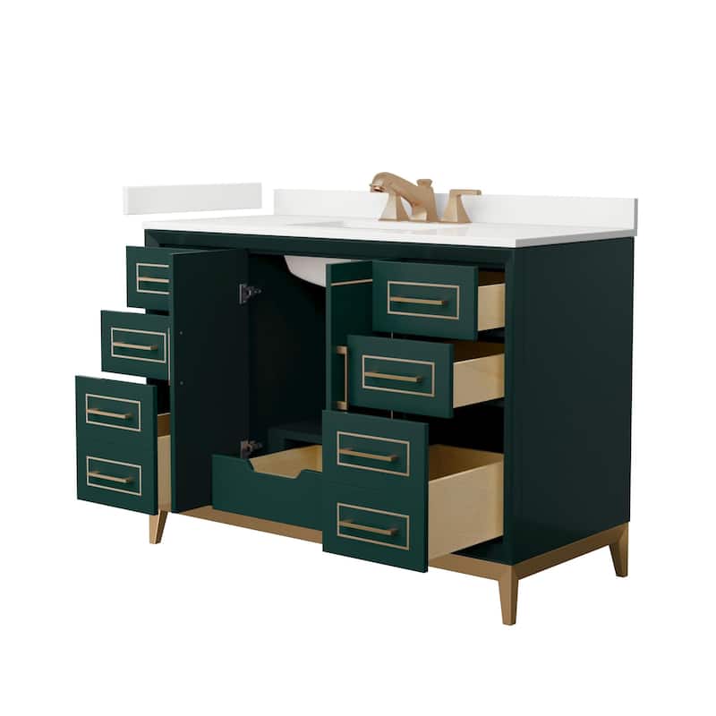 Wyndham Collection WCH515148S-QTZ-US3MXX Marlena 48" Free Standing