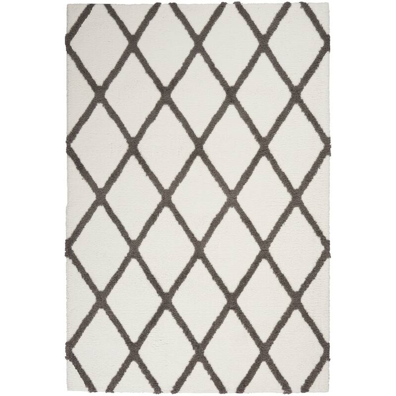 Nourison Feather Soft Contemporary Shag Diamond Area Rug