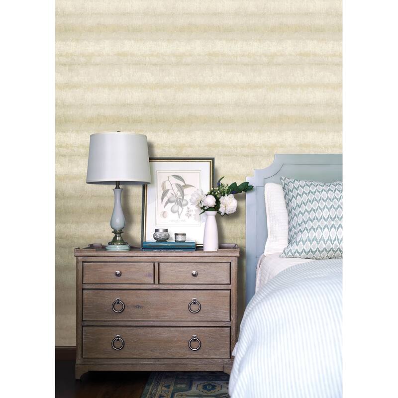 A-Street Prints Morningtide Neutral Textured Stripe Wallpaper