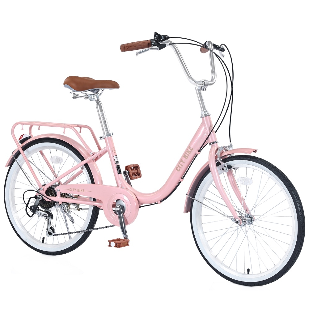 22 in. Aluminium Alloy Frame Girls Bicycle with 7 Speed Pink