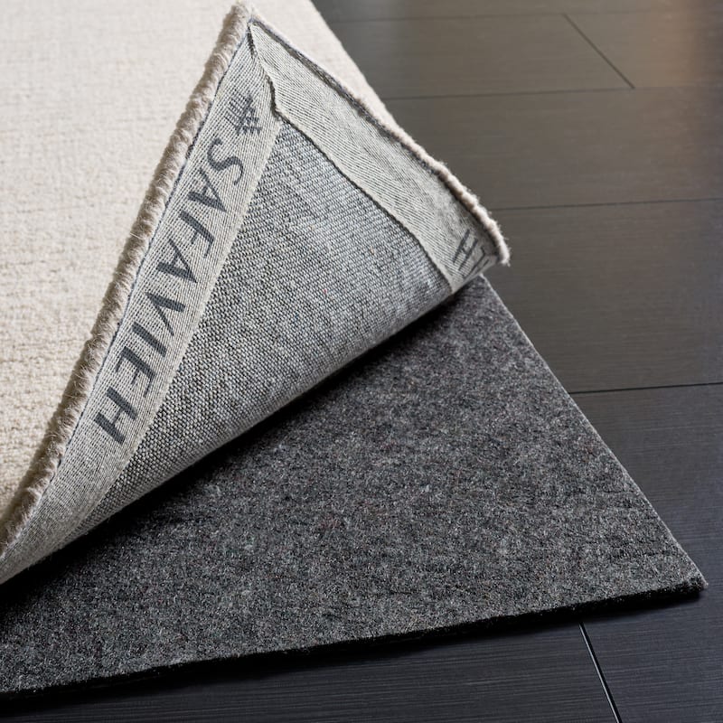 SAFAVIEH Rug Pad Thick 1/4" Cushion with Slip-Resistant Rubber Backing - Grey