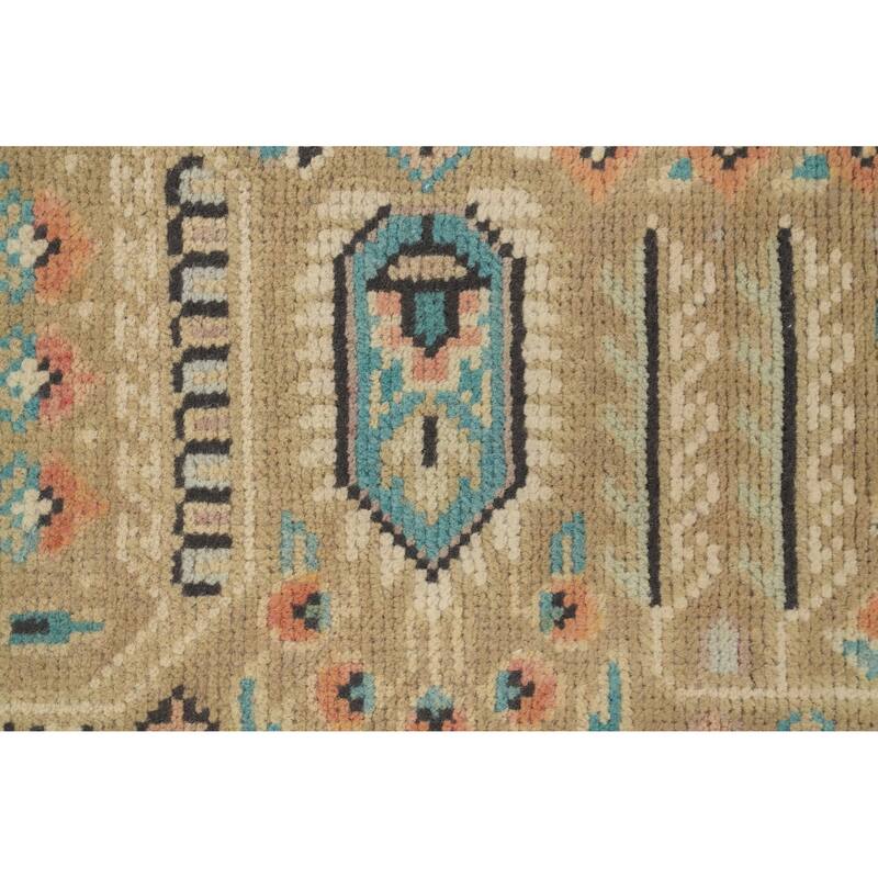Hand Knotted Oriental 100% Wool Carpet Traditional Floral Oranges & Rust Tabriz Area Rug - 11' 5'' X 8' 0''