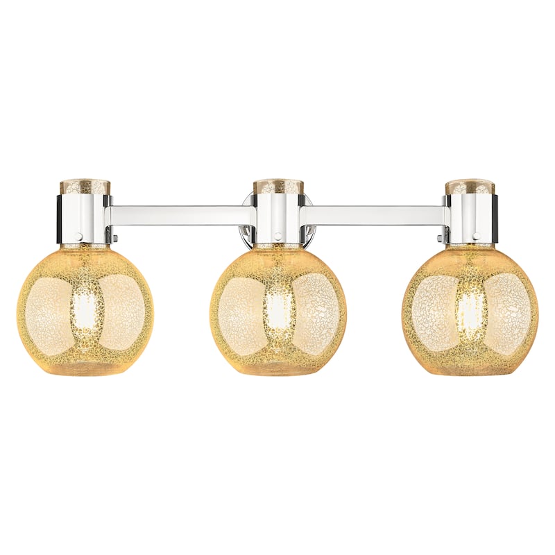 Innovations Lighting Downtown Urban - Lawton Sphere - 3 Light 24" Wall-Mounted Bath Vanity Light - Polished Nickel, Mercury