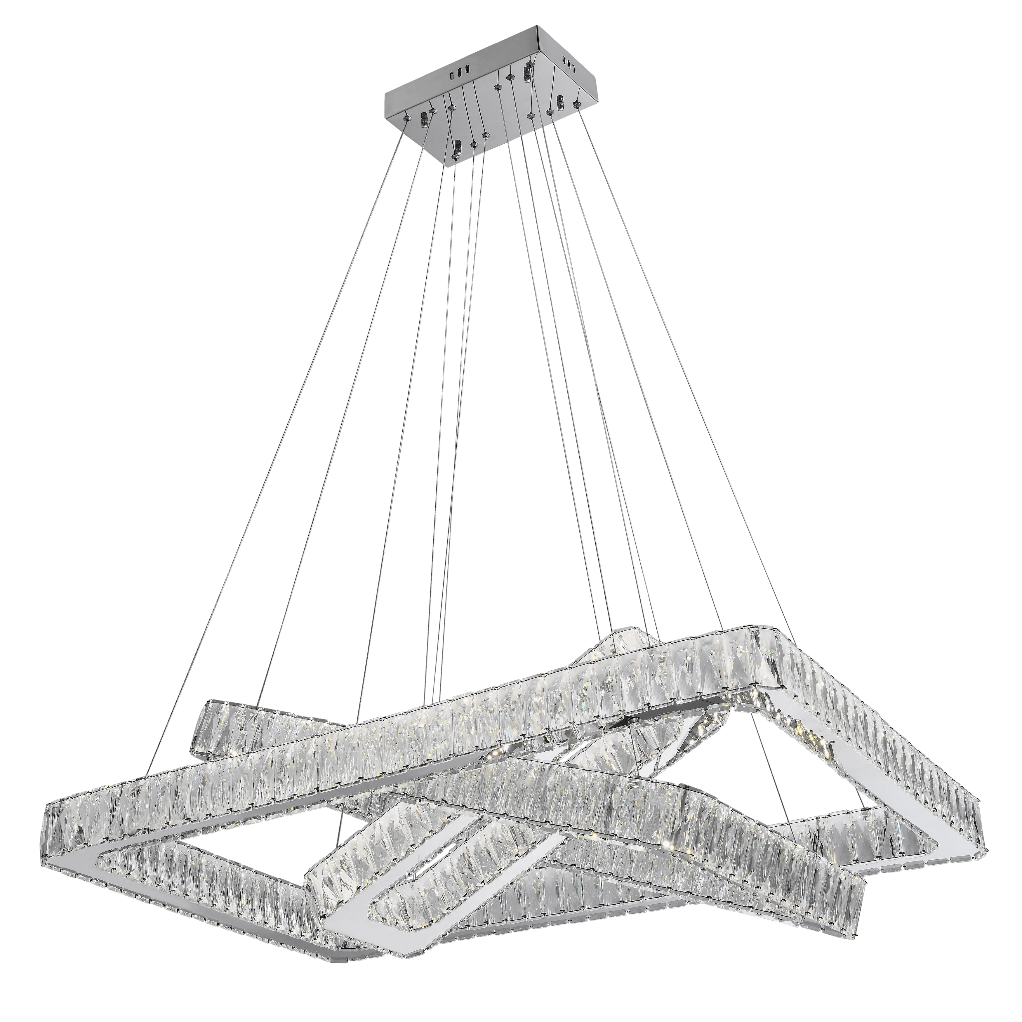 Crystal Elegance Modern LED Chandelier with Integrated Lighting-image