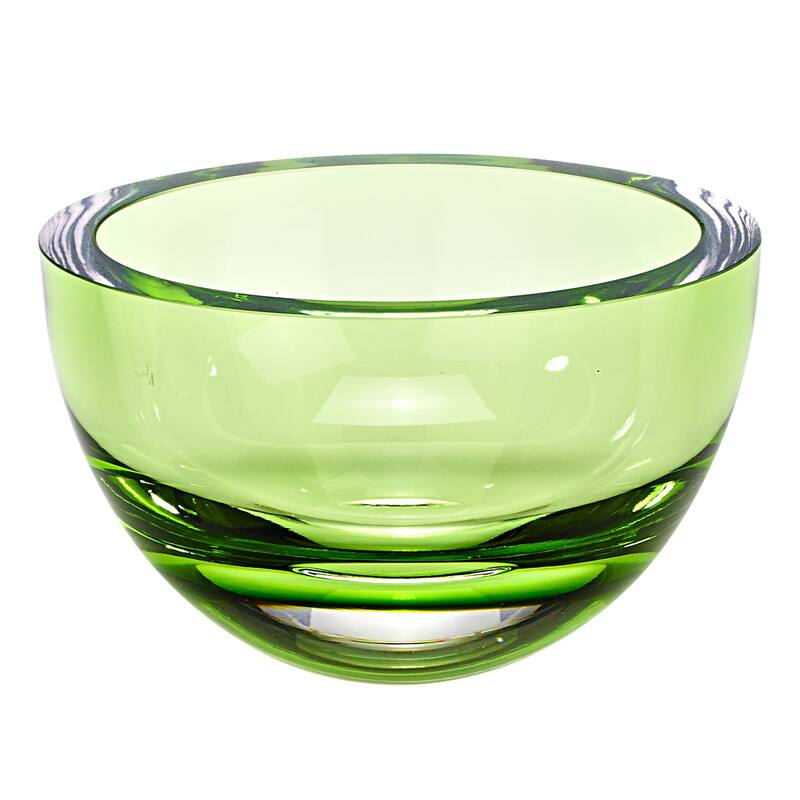 HomeRoots 6" Mouth Blown European Made Lead Free Cobalt Crystal Bowl