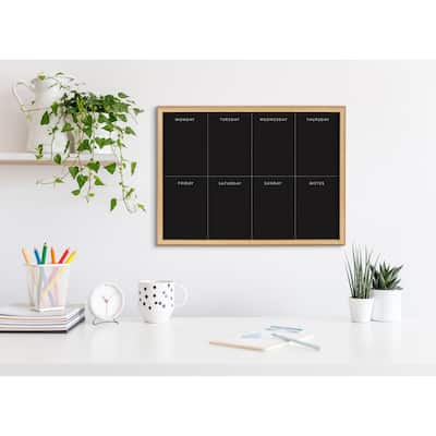 Kate and Laurel Blake This Week Black Framed Printed Glass by The Creative Bunch Studio - 18x24