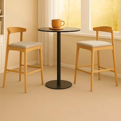 Mid-Century Modern Stools with Sturdy Wood Legs and Comfortable Seats for Various Rooms