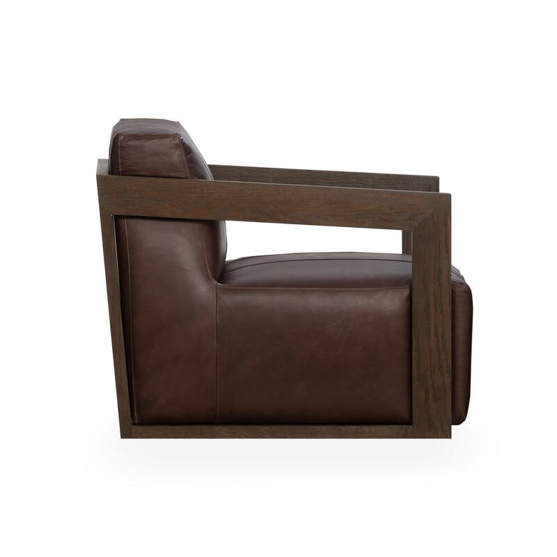Classic Home Joseph Swivel Leather Accent Chair
