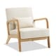 preview thumbnail 7 of 161, 25" W Mid Century Upholstered Wood Accent Chair with Pillow