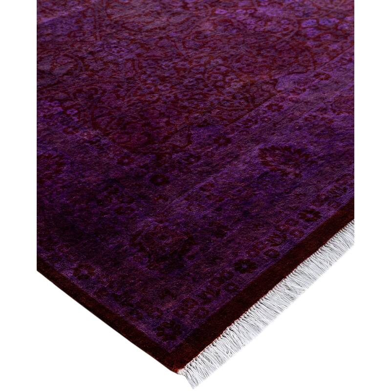 Overdyed One-of-a-Kind Hand-Knotted Area Rug - Purple - 6' 1" x 9' 1"