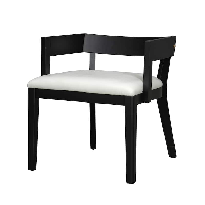 Modern Glossy PU Leather Upholstered Dining Chairs Set of 2