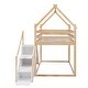 preview thumbnail 10 of 22, Twin over Twin House Loft Bunk Bed with Slide, Natural
