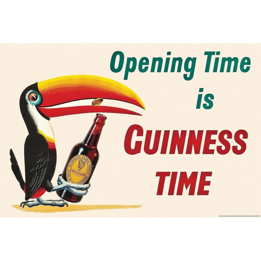 Opening Time Is Guiness Time Vintage Advertising Art Poster - 24 x 36 Inch