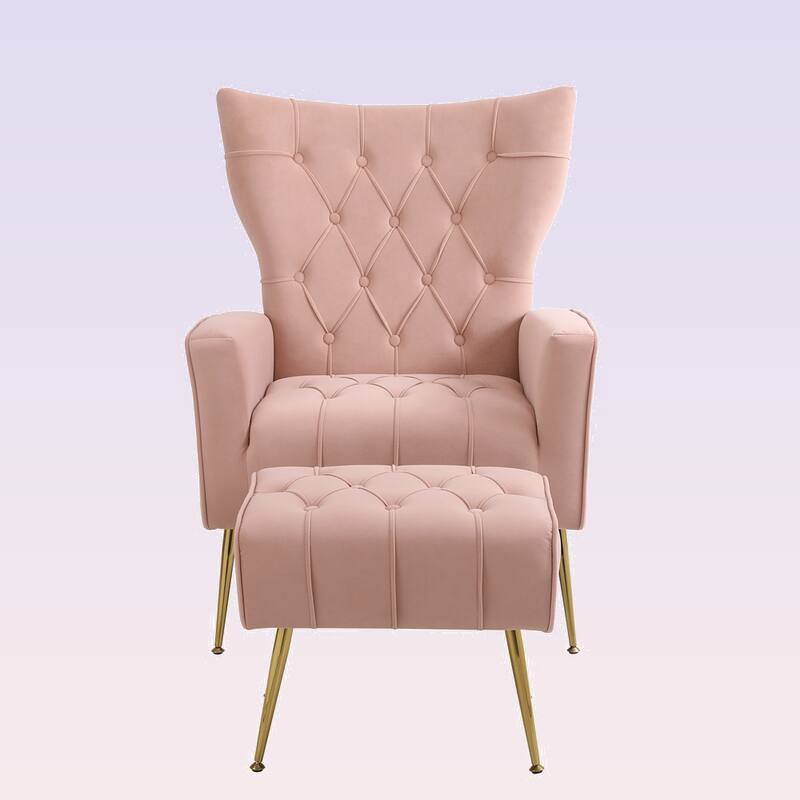Modern Accent Chair with Ottoman for Living Room