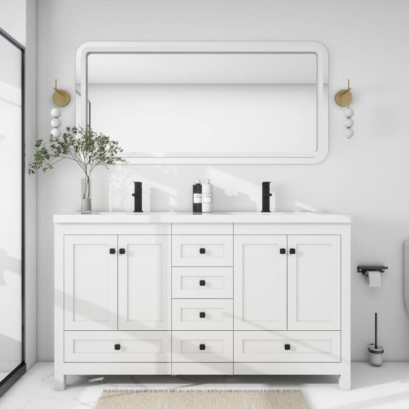Bathroom Vanity Set W/Drop in Sink Faucet Cabinet Combo