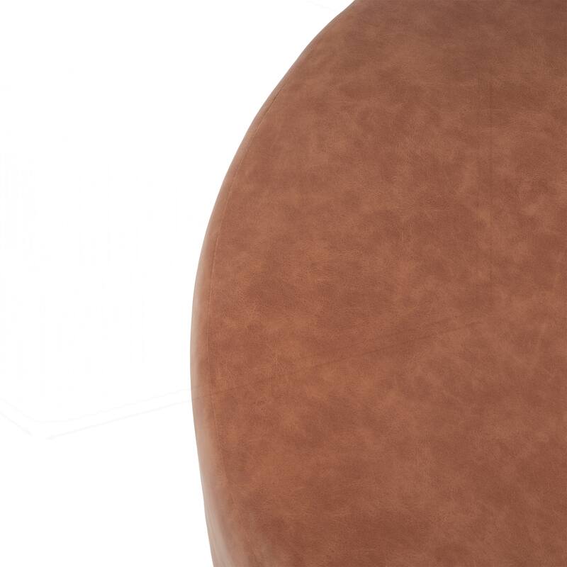 Upholstered PU Leather Round Ottoman