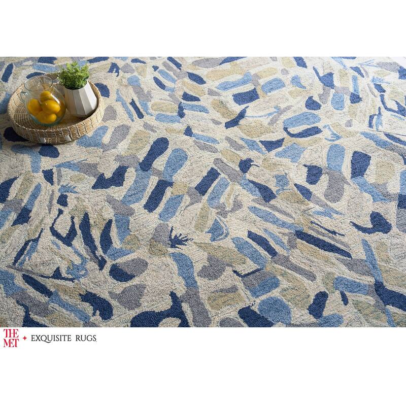 The Met X Exquisite Rugs Botanica Navy/Ivory/Multi Area Rug