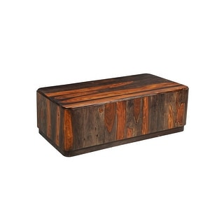 Jordan Solid Sheesham Wood Block Coffee Table with Platform Base