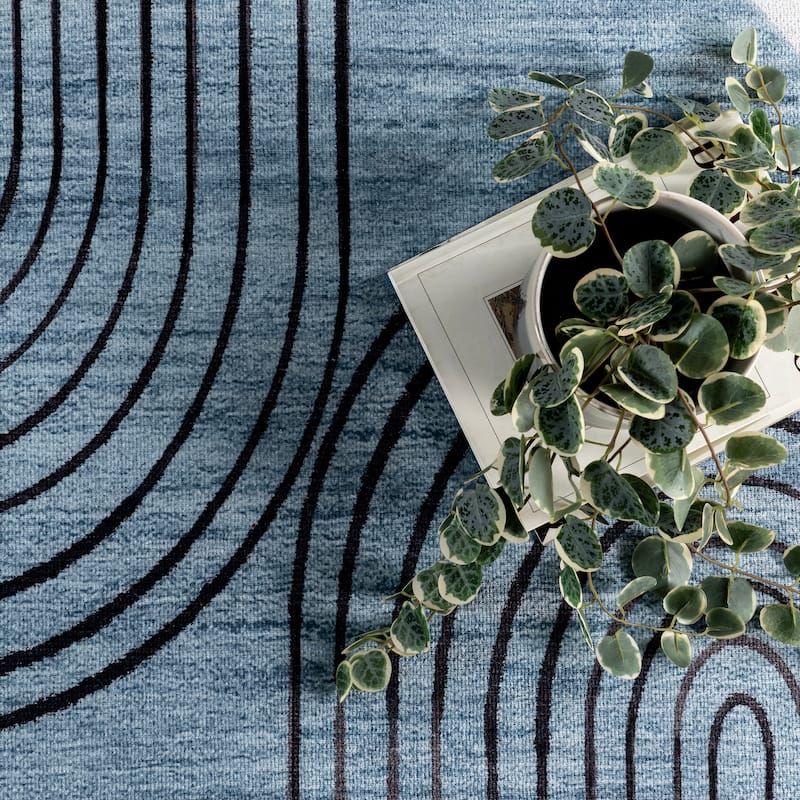 Nuloom Martine SpinClean Abstract Sun Machine Washable Area Rug