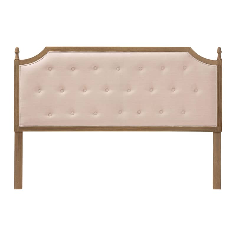 Lourdes Upholstered Headboard with Solid Wood Frame - Tufted Backrest Panel with Curved Top, Elegant Bedroom Décor, Queen Size