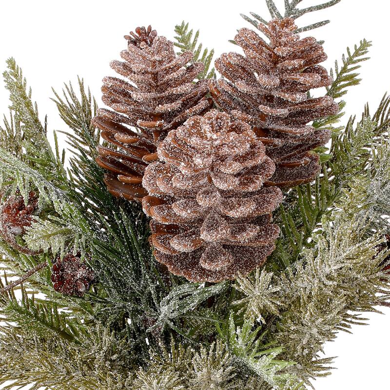 17" Snowy Pine With Cone Bundle