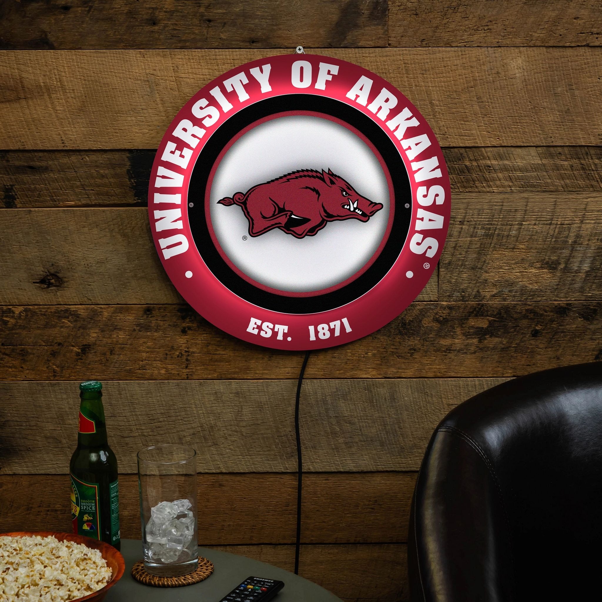 University of Arkansas LED Metal Lit Wall Sign Decor