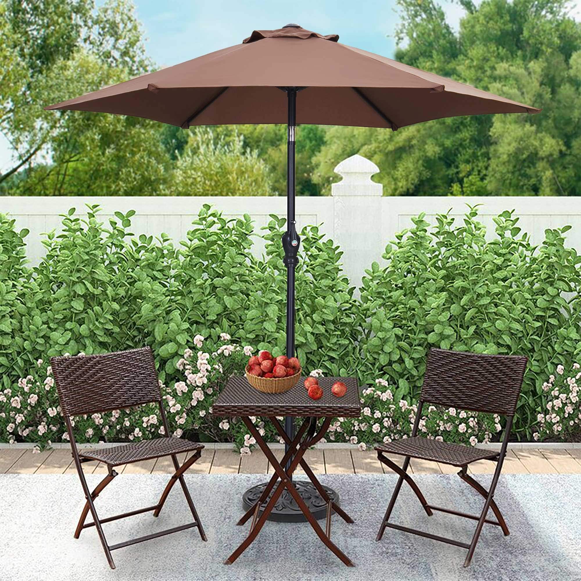 best no tilt patio umbrella Choice Products 10ft Offset Hanging Market w/Easy Adjustment, Polyester Shade, 8 Ribs for Backyard, Poolside, Lawn and Garden The separable pole structure simplifies installation and removal Nature Spring 9-ft Steel Red