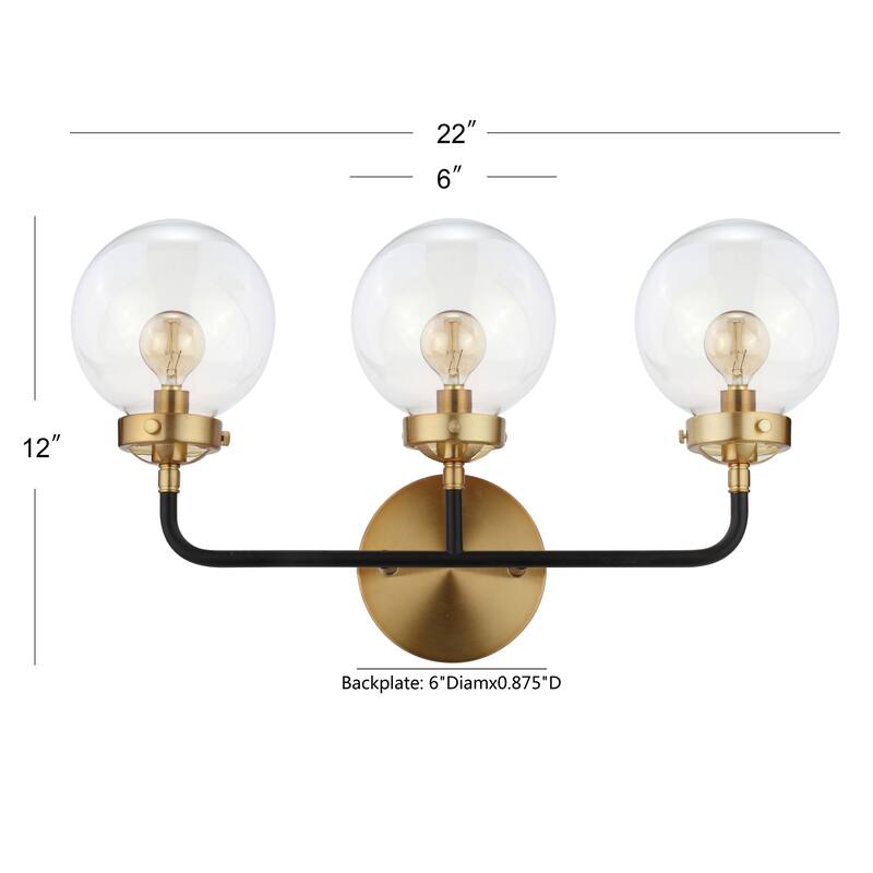 Bevin Contemporary Transitional Iron/Glass LED Vanity Light, by JONATHAN Y