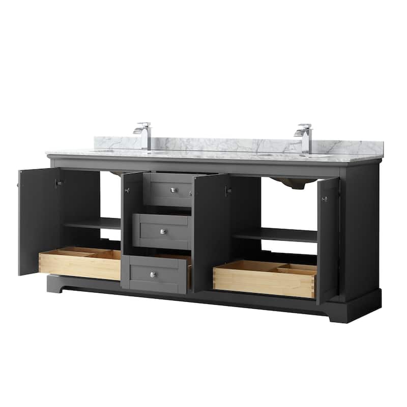 Wyndham Collection Avery 80" Free Standing Double Basin Vanity Set